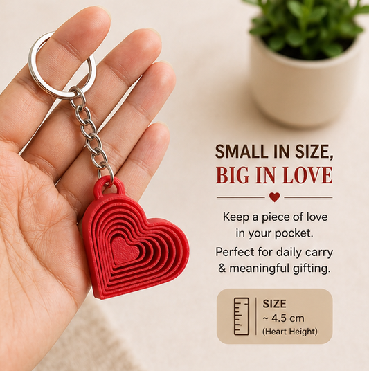 Layered Heart Keychain | Cute Valentine's Gift for Couples