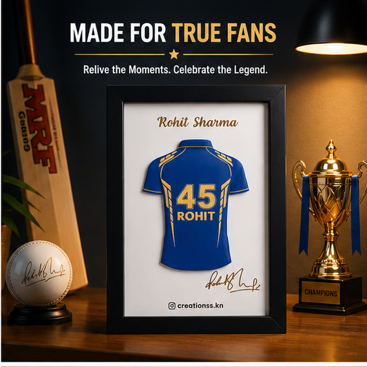 Rohit Sharma Jersey Frame – Personalized Cricket Fan Wall Art