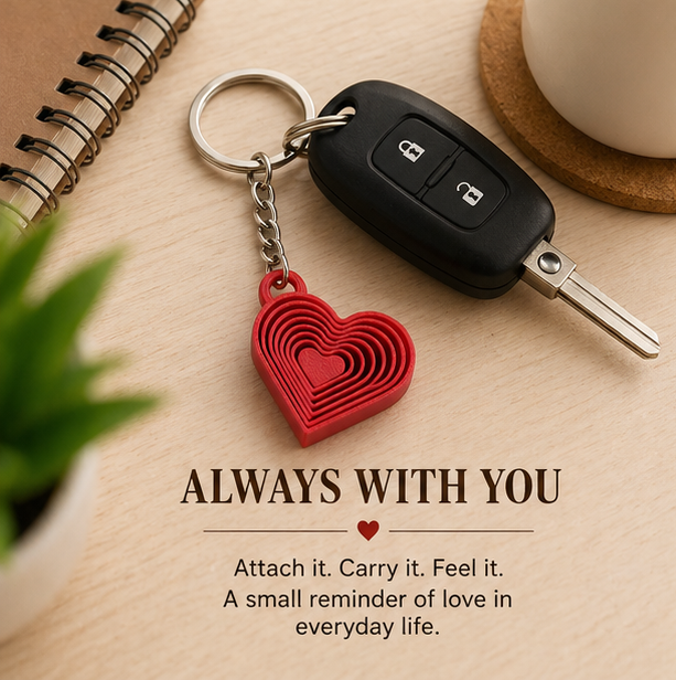 Layered Heart Keychain | Cute Valentine's Gift for Couples