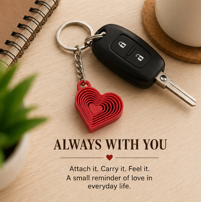 Layered Heart Keychain | Cute Valentine's Gift for Couples