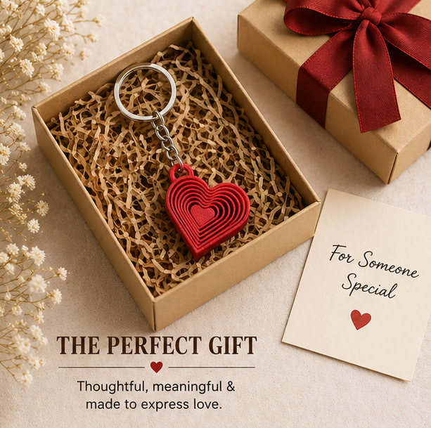 Layered Heart Keychain | Cute Valentine's Gift for Couples
