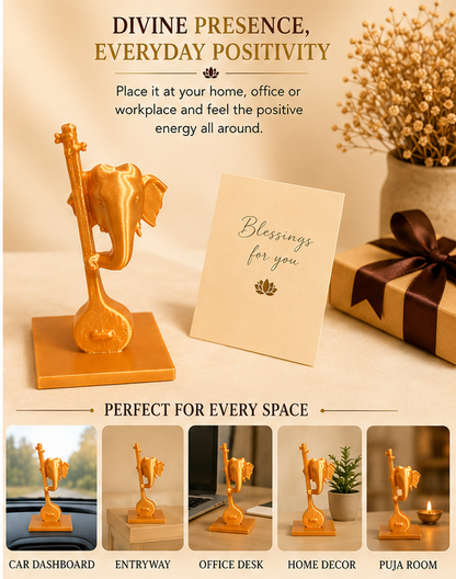 Lord Ganesha Stand | Spiritual Desk Decor | Car Dashboard Idol | Auspicious Gift