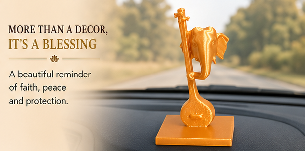Lord Ganesha Stand | Spiritual Desk Decor | Car Dashboard Idol | Auspicious Gift