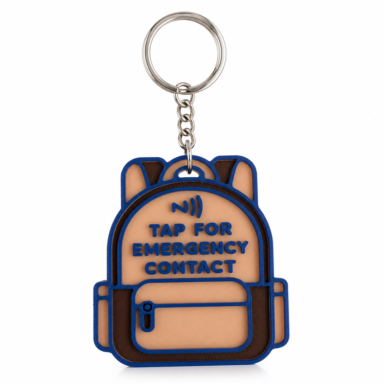 NFC Kids Safety Keychain | Emergency Contact Backpack Tag | Smart School Bag Keychain for Boys & Girls