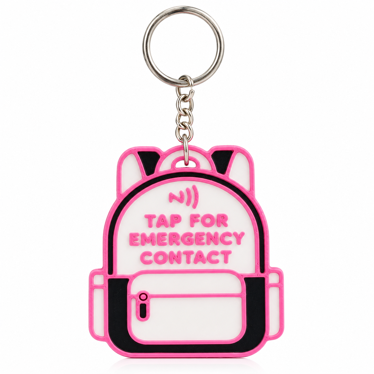 NFC Kids Safety Keychain | Emergency Contact Backpack Tag | Smart School Bag Keychain for Boys & Girls