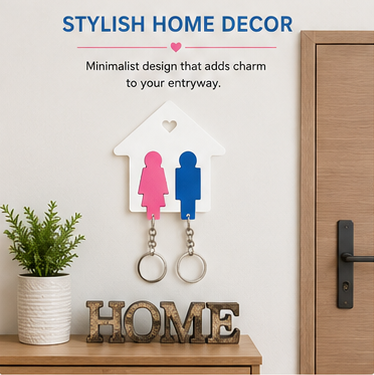 Home Sweet Home Couple Key Holder | Wall Mounted Key Hanger | Romantic Housewarming Gift for Couples