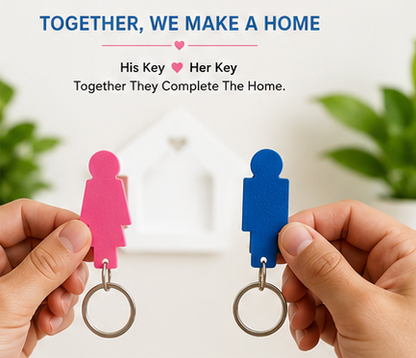 Home Sweet Home Couple Key Holder | Wall Mounted Key Hanger | Romantic Housewarming Gift for Couples