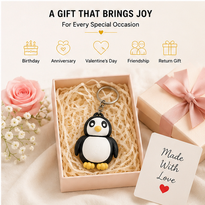Cute Penguin Keychain | 3D Penguin Keyring | Adorable Animal Bag Charm & Gift for Penguin Lovers