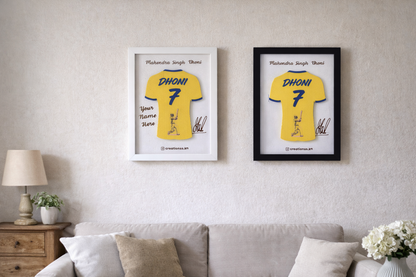 MS Dhoni Jersey Frame – Personalized Cricket Fan Gift with Name