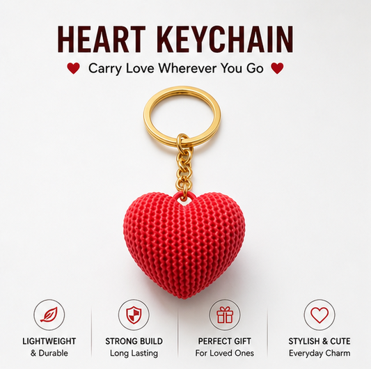 Red Heart Keychain – Cute Love Charm Keyring for Gifts & Accessories