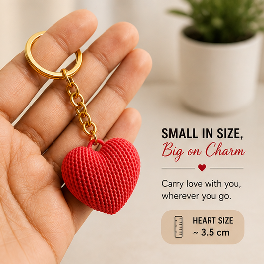 Red Heart Keychain – Cute Love Charm Keyring for Gifts & Accessories