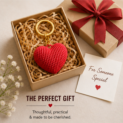 Red Heart Keychain – Cute Love Charm Keyring for Gifts & Accessories