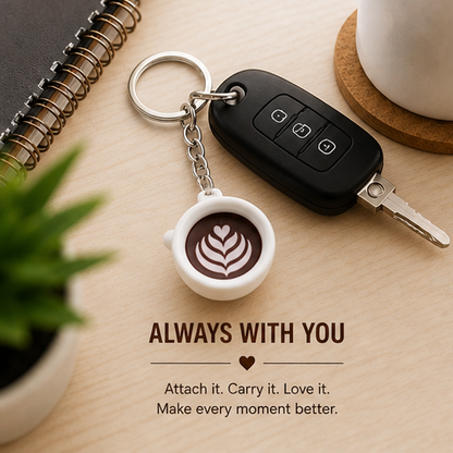 Coffee Cup Keychain | Cute Coffee Lover Keyring | Mini Latte Mug Bag Charm & Gift