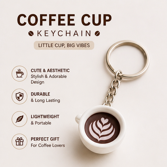 Coffee Cup Keychain | Cute Coffee Lover Keyring | Mini Latte Mug Bag Charm & Gift