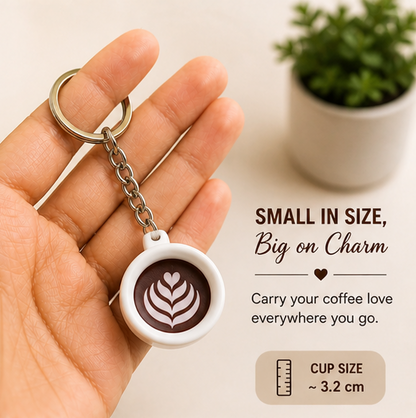 Coffee Cup Keychain | Cute Coffee Lover Keyring | Mini Latte Mug Bag Charm & Gift