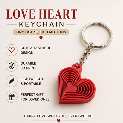 Layered Heart Keychain | Cute Valentine's Gift for Couples