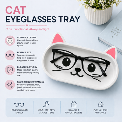 Cute Cat Eye Glasses Holder & Desk Organizer for Home & Office