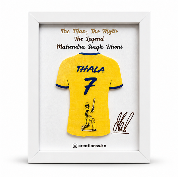 Thala Dhoni Jersey Frame – Personalized Cricket Fan Gift with Name