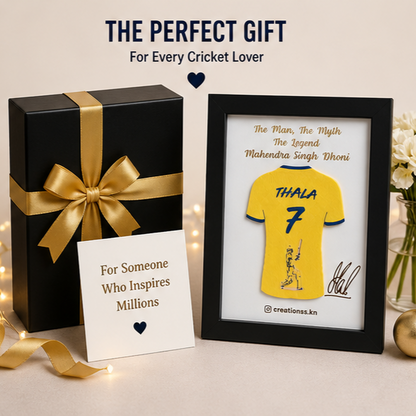 Thala Dhoni Jersey Frame – Personalized Cricket Fan Gift with Name