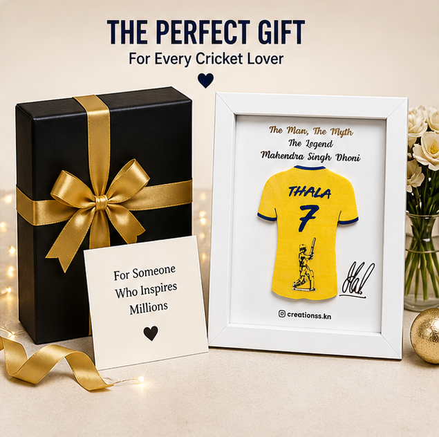 Thala Dhoni Jersey Frame – Personalized Cricket Fan Gift with Name