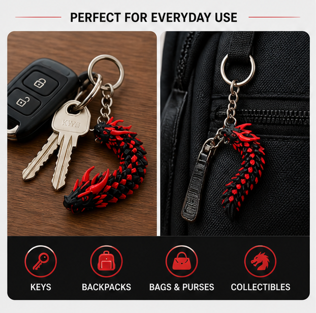 Flexi Dragon Keychain