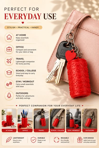 Multi-Purpose Storage Holder Keychain | Portable Mini Organizer Container | Travel Essentials Case