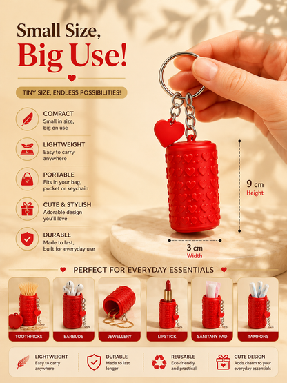 Multi-Purpose Storage Holder Keychain | Portable Mini Organizer Container | Travel Essentials Case