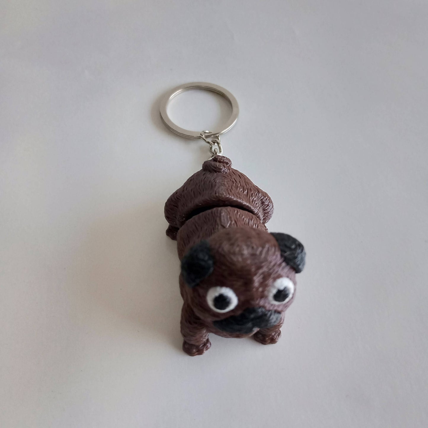 Cute Pug Dog Keychain – Mini Cartoon Animal Keyring for Gifts