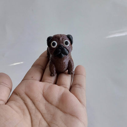 Cute Pug Dog Keychain – Mini Cartoon Animal Keyring for Gifts