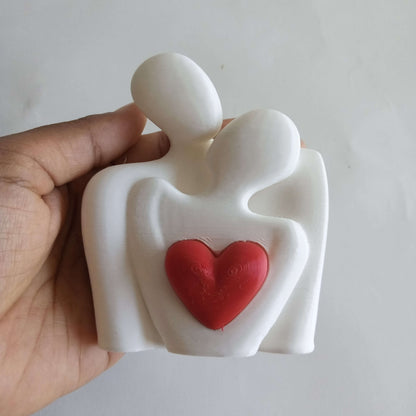 Abstract Couple Love Sculpture | Romantic Heart Showpiece | Modern Home Decor Statue