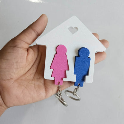 Home Sweet Home Couple Key Holder | Wall Mounted Key Hanger | Romantic Housewarming Gift for Couples