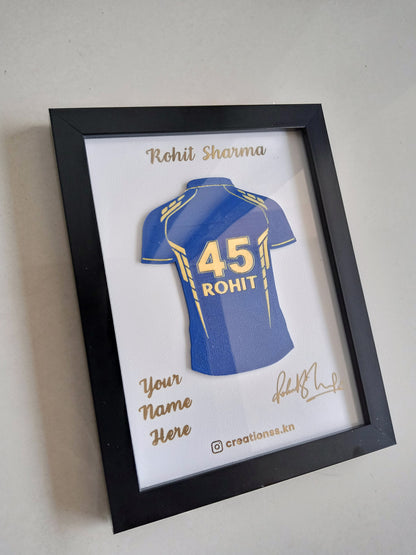Rohit Sharma Jersey Frame – Personalized Cricket Fan Wall Art