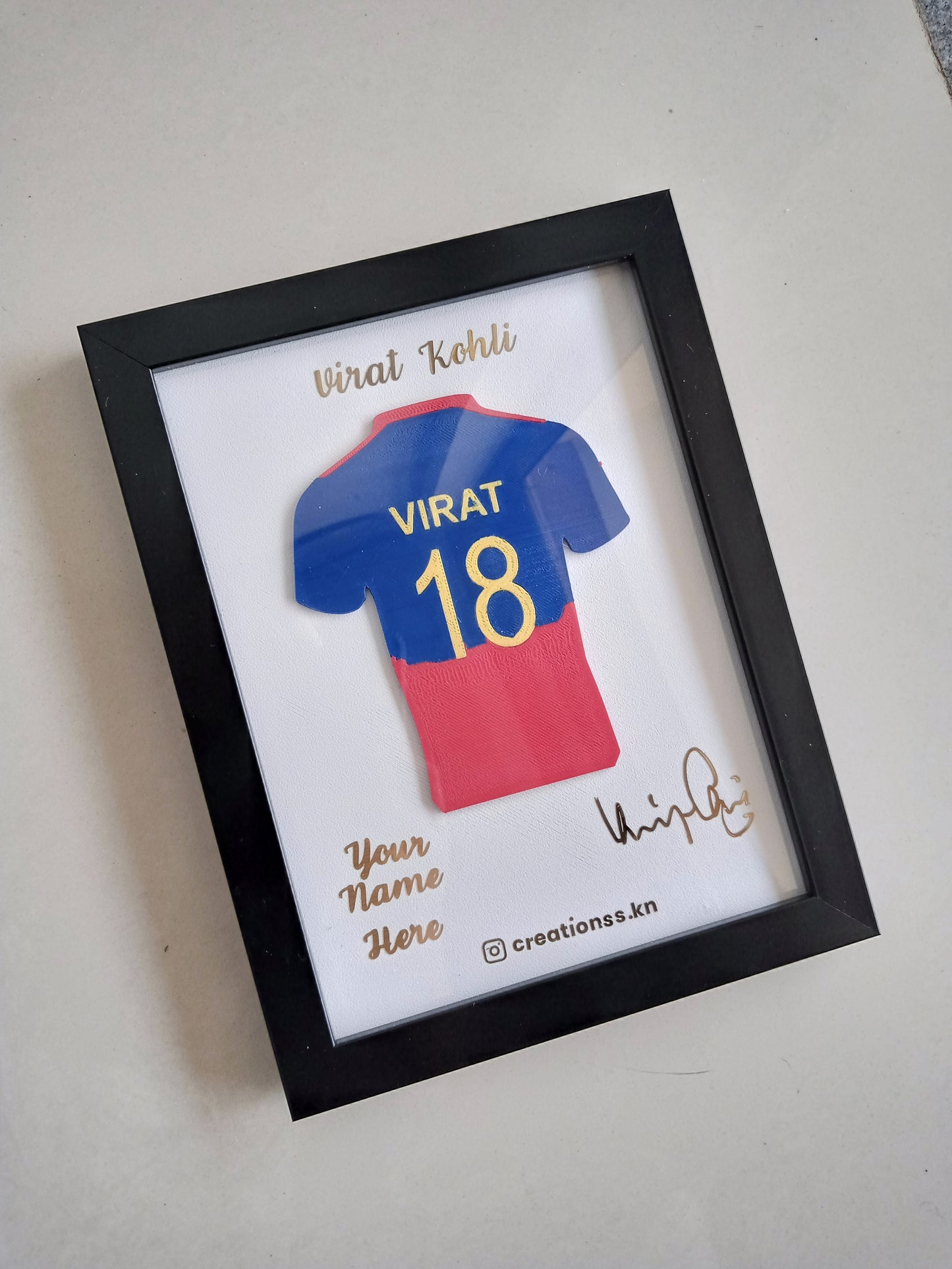 Virat Kohli Jersey Frame – Personalized Cricket Fan Wall Art