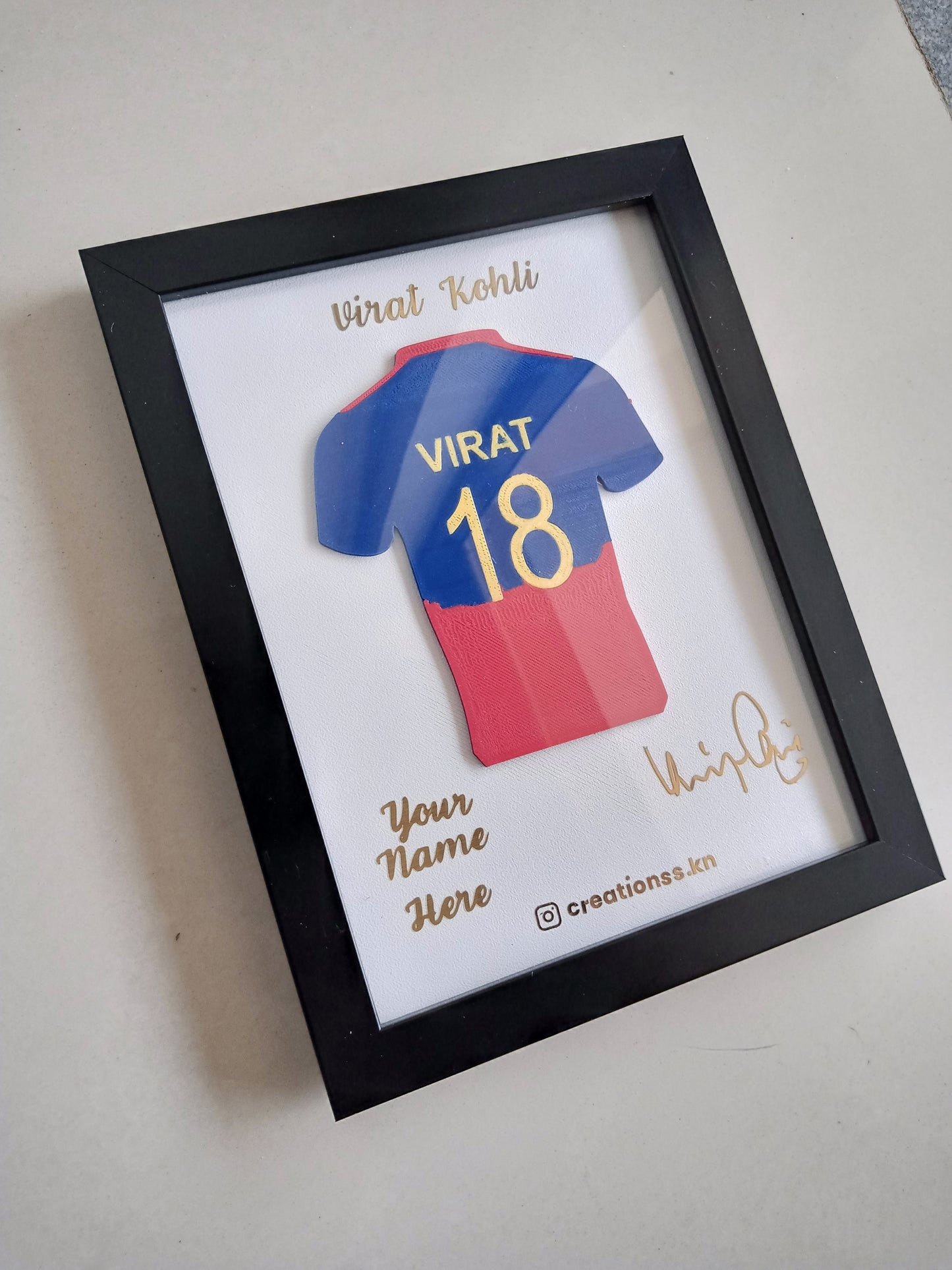 Virat Kohli Jersey Frame – Personalized Cricket Fan Wall Art
