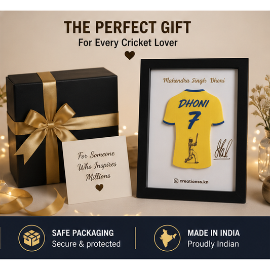 MS Dhoni Jersey Frame – Personalized Cricket Fan Gift with Name