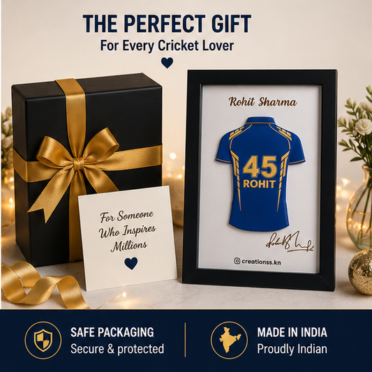 Rohit Sharma Jersey Frame – Personalized Cricket Fan Wall Art