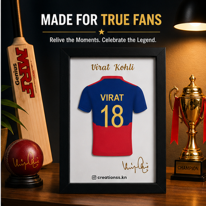 Virat Kohli Jersey Frame – Personalized Cricket Fan Wall Art